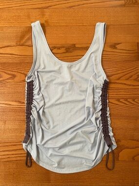 Fabletics Light Blue Tank with Gathered Side Panels